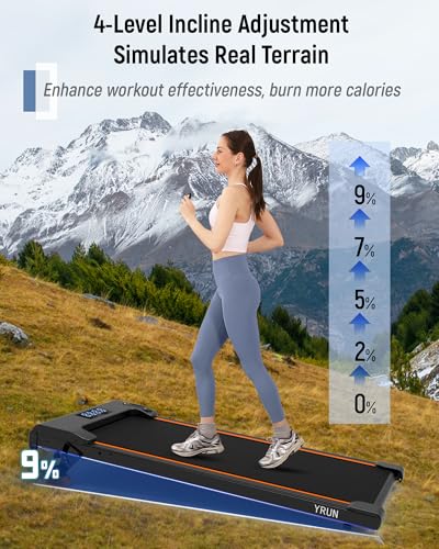 Walking Pad Under Desk Treadmill, 2.5HP Quiet Brushless Small Treadmill for Home and Office, Compact Portable Walking pad with Remote & App Control for Walking and Jogging