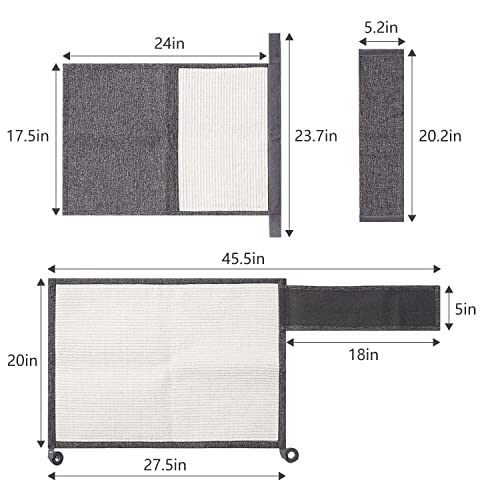 Cat Scratch Furniture Protector- Natural Sisal Furniture Protection, Couch Guards for Cats, Couch Corner Protectors for Cats, for Couch Sofa Chair Furniture, Easy Installation.(Light Gray, Left)