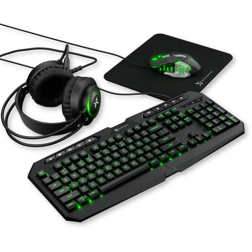 X9 Performance Gaming Keyboard and Mouse Combo with Headset and Mouse Pad - 4 in 1 RGB Gaming Bundle for Xbox One, PS5, PS4, PC