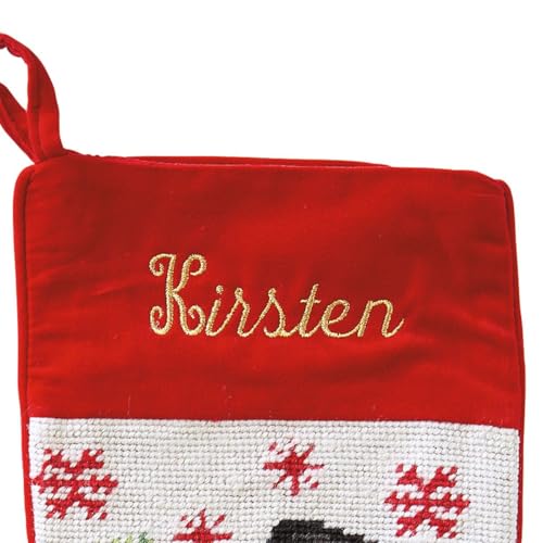 Lillian Vernon Santa Personalized Heirloom Christmas Needlepoint Stocking Stocking, 100% Wool, 9.5