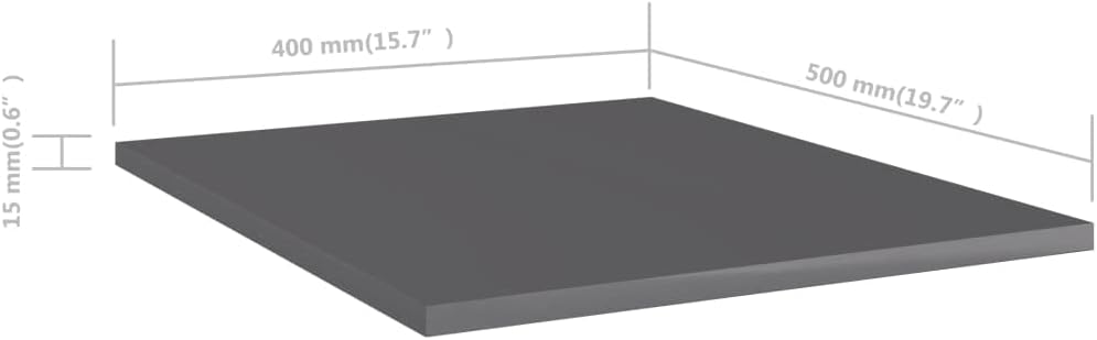 Bookshelf Boards,Shelf cabinets Organizers Storage Shelving Wall Decor Suitable for Storeroom Drawing Room Kitchenette Bathroom 8 pcs High Gloss Gray 15.7