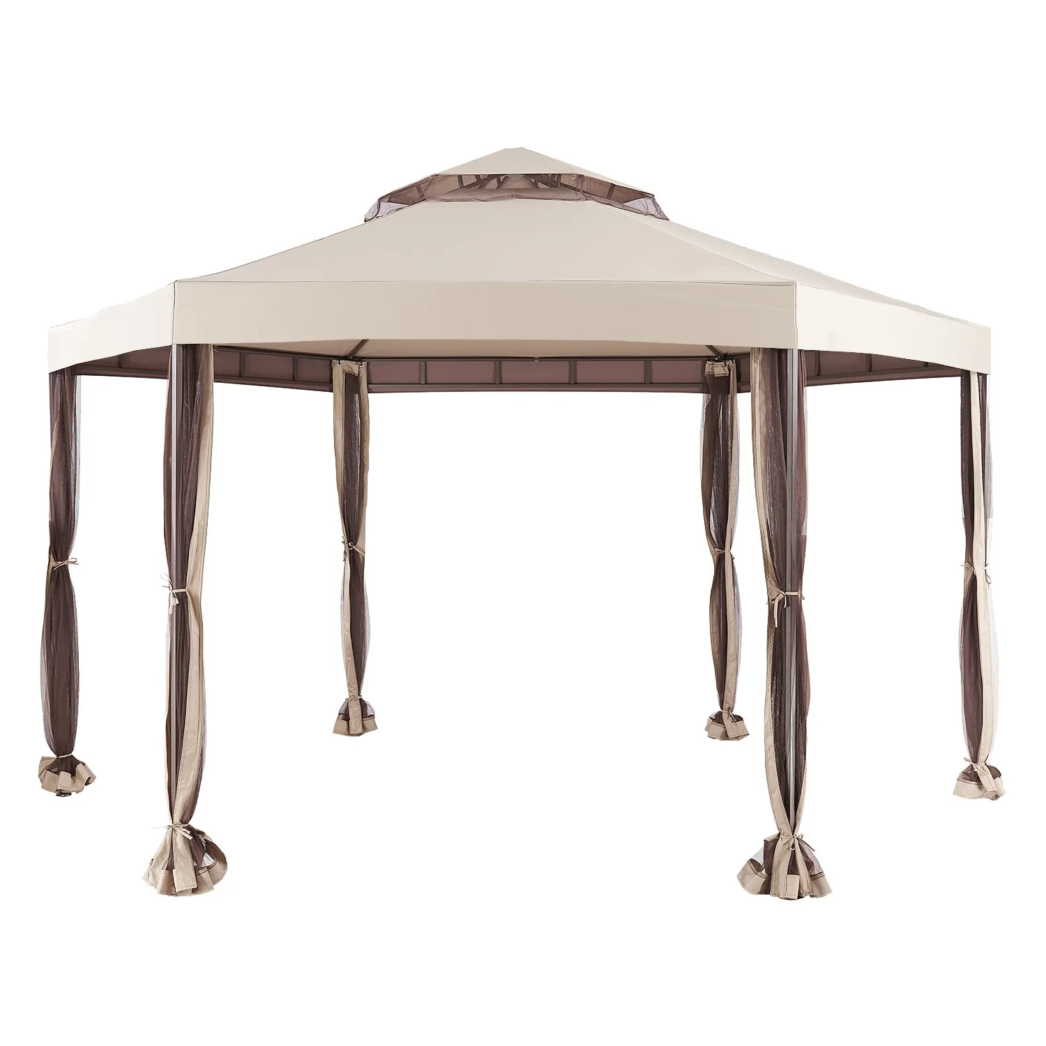 Garden Winds Replacement Canopy Top Cover for Messner Isle Hexagon Gazebo - RipLock 350