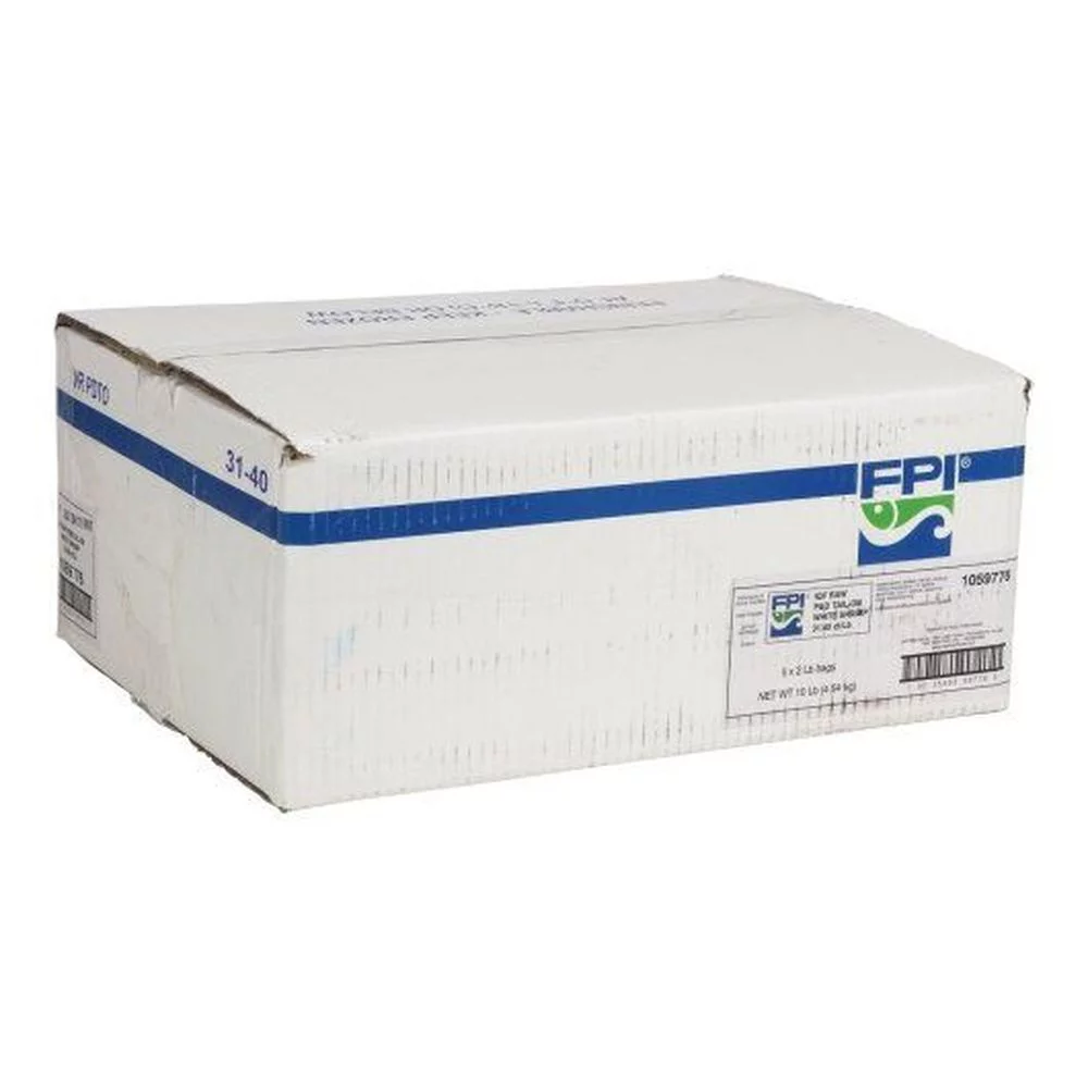 FPI IQF Peeled Raw Deveined Tail On White Shrimp, 2 Pound -- 5 per case