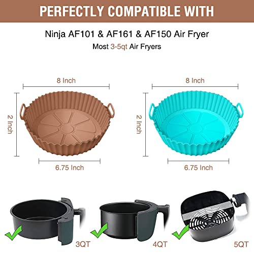 Air Fryer Silicone Liners for Ninja Air Fryer AF101 4QT AF161/AF150 5.5QT, for Air Fryer 4QT, and Most 3 to 5 QT Airfryer