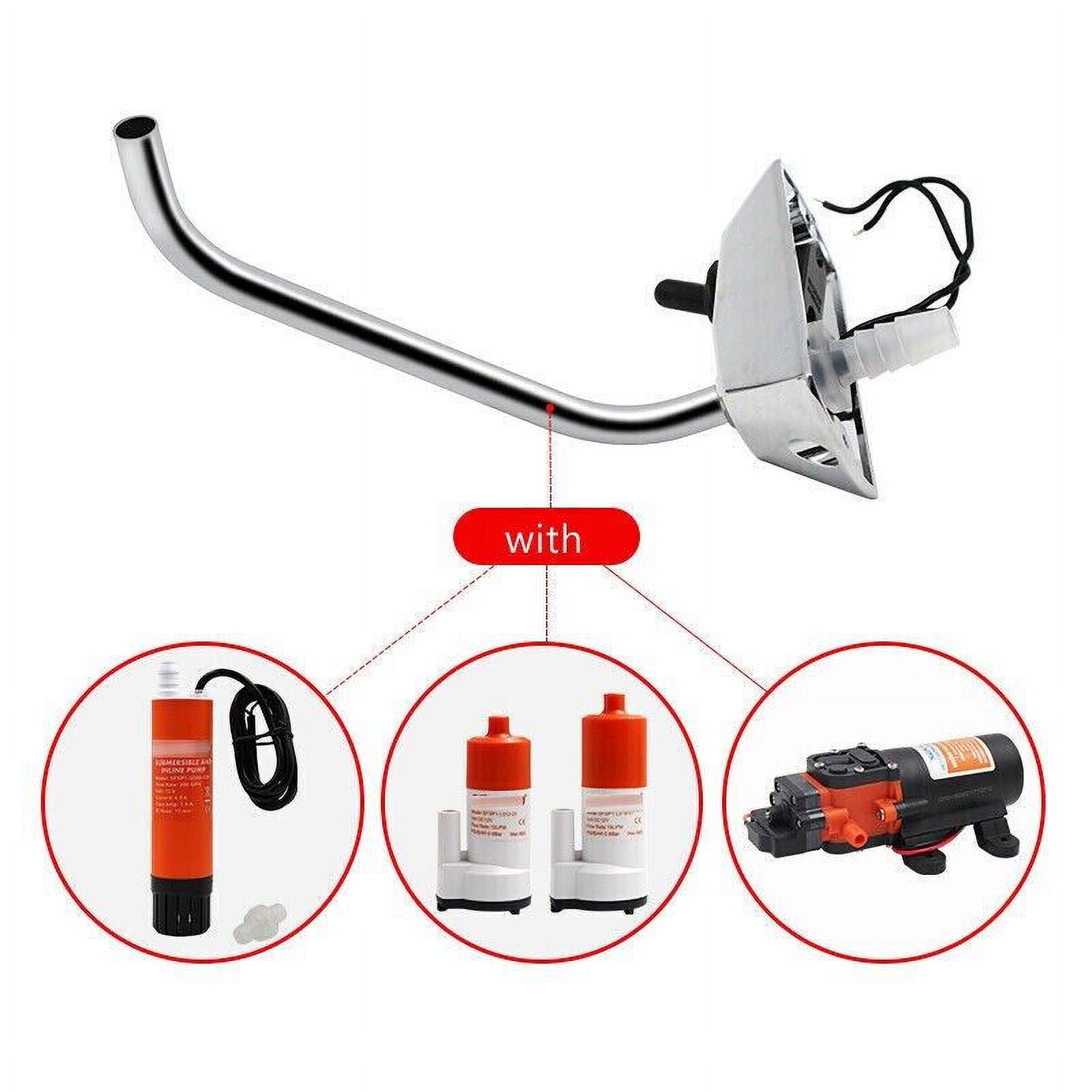 RV Kitchen Spout Tall Faucet Stainless Steel Hand Pump New Old Style