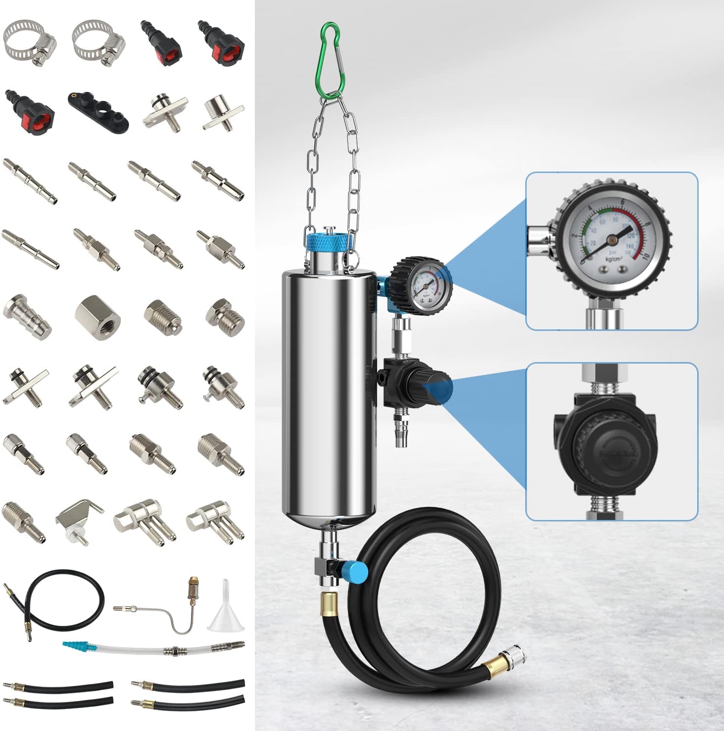 Automotive Fuel Injection System Cleaning Tool for Gasoline Car, Non-Dismantle Fuel System Cleaner Set, Universal Car Fuel Injector Cleaner, Fuel Injector Nozzle Flushing for EFI Throttle