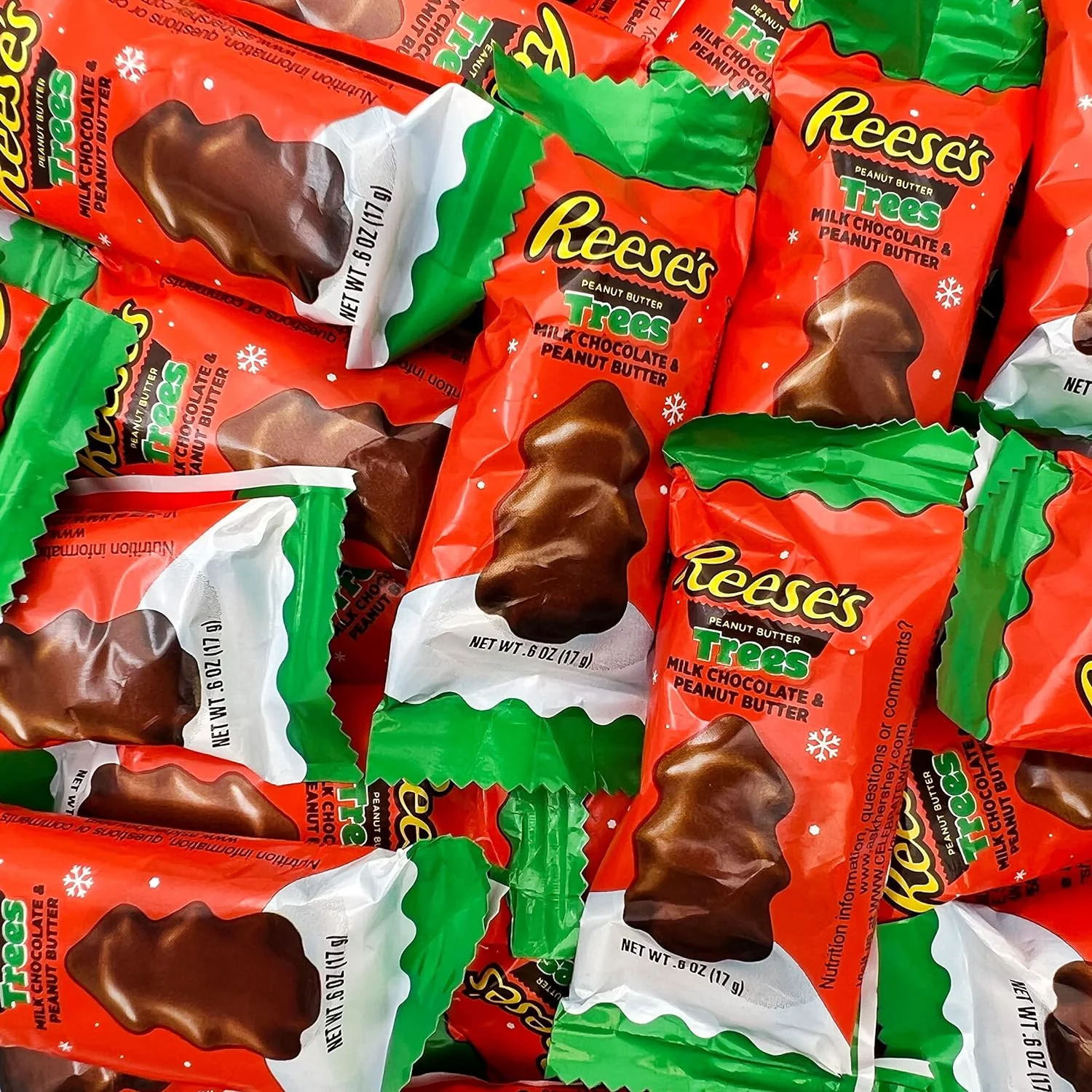 HERSHEY'S Christmas Trees Milk Chocolate Peanut Butter Candy, Bulk 4 Pounds