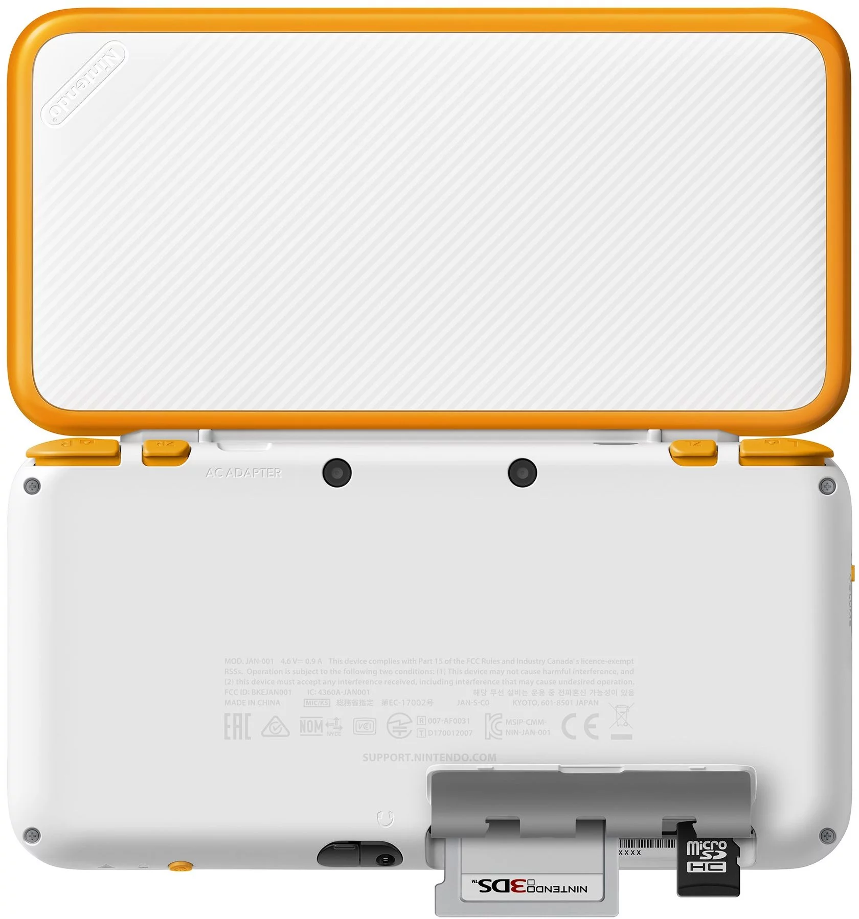 New Nintendo 2DS XL Portable Gaming Console, White & Orange