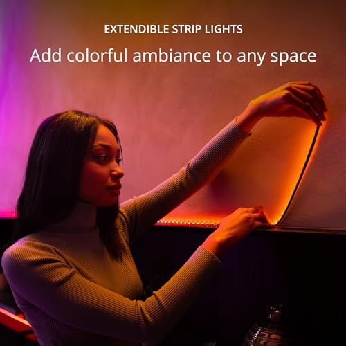 Twinkly Line – Starter Kit App-Controlled Adhesive + Magnetic LED Light Strip with RGB (16 Million Colors) LEDs. Extendable. 5 feet. Black Strip. Indoor Smart Home Decoration Light