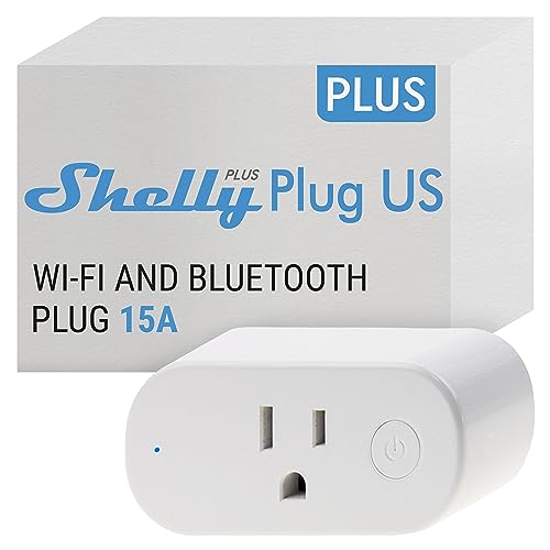 Shelly Plus Plug US | WiFi & Bluetooth Operated Smart Plug with Power Measurement | Home Automation | iOS Android App | Alexa and Google Home Compatible | Monitor Appliances | Remote Control