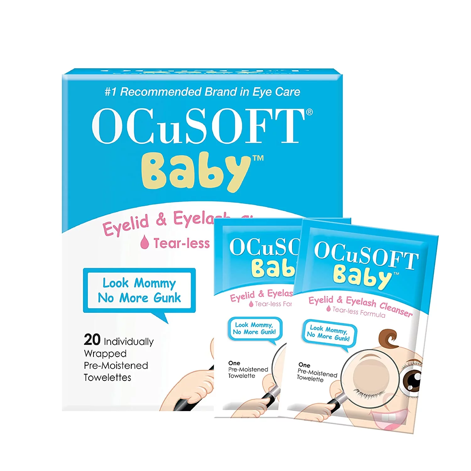 OCuSoft Baby Eyelid Eyelash Pre-Moistened Towelette Cleanser, 20 ct, 3 Pack