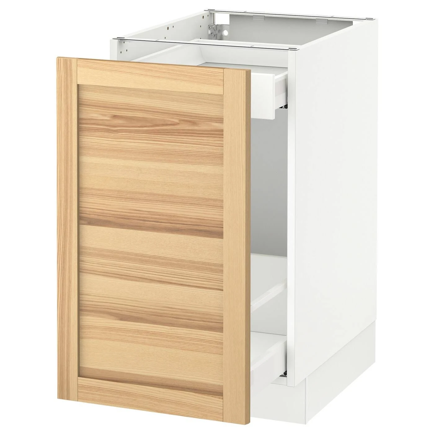 IKEA - SEKTION Base Cabinet with Pull-Out Storage, White Maximera/Torhamn Ash, 18x24x30 29140811
