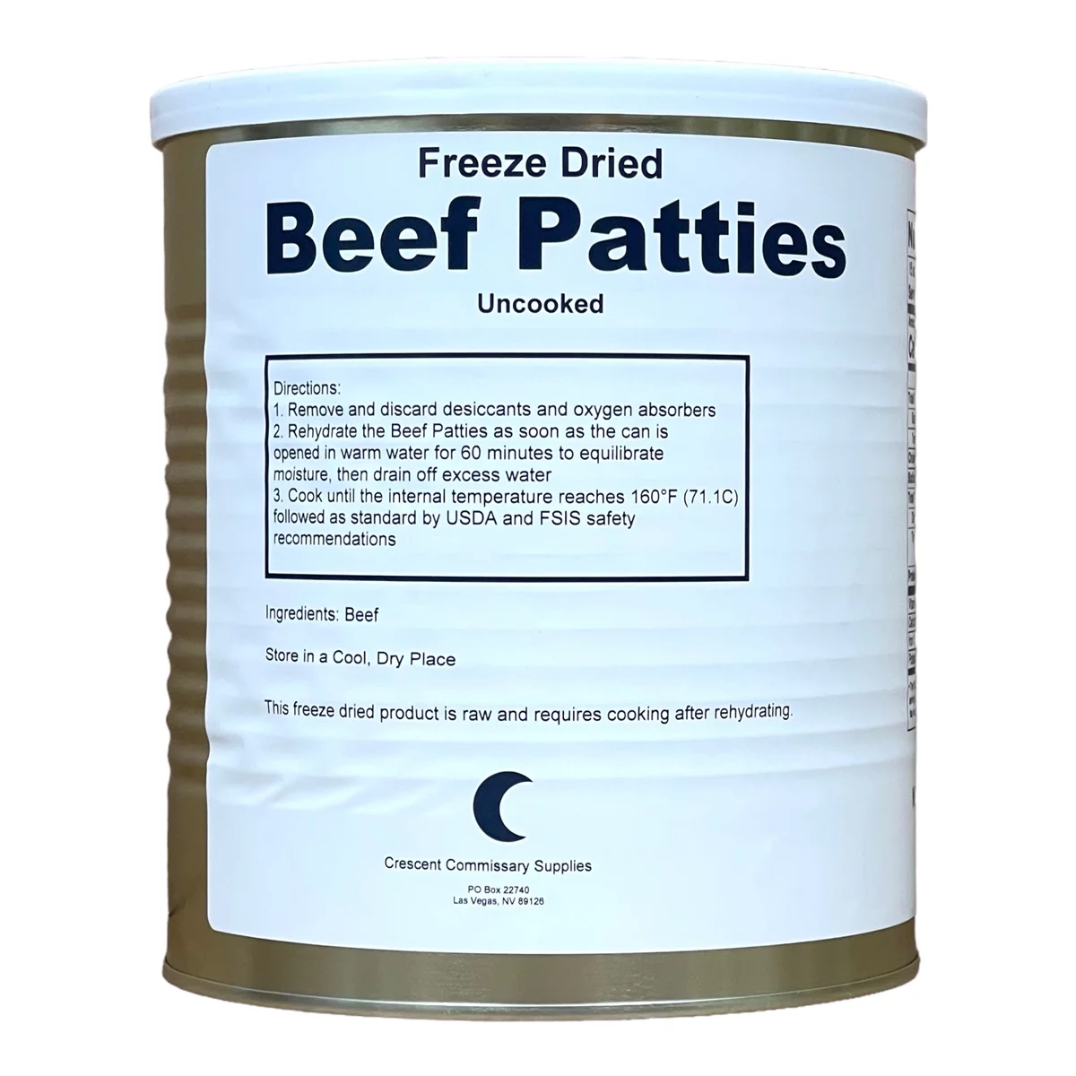 Military Surplus Freeze Dried Hamburger Ground Beef Patties Camping Emergency Food, 15-16 Thick Patties in a Can / #10 Can/25 Years Shelf Life -1 Can ✅