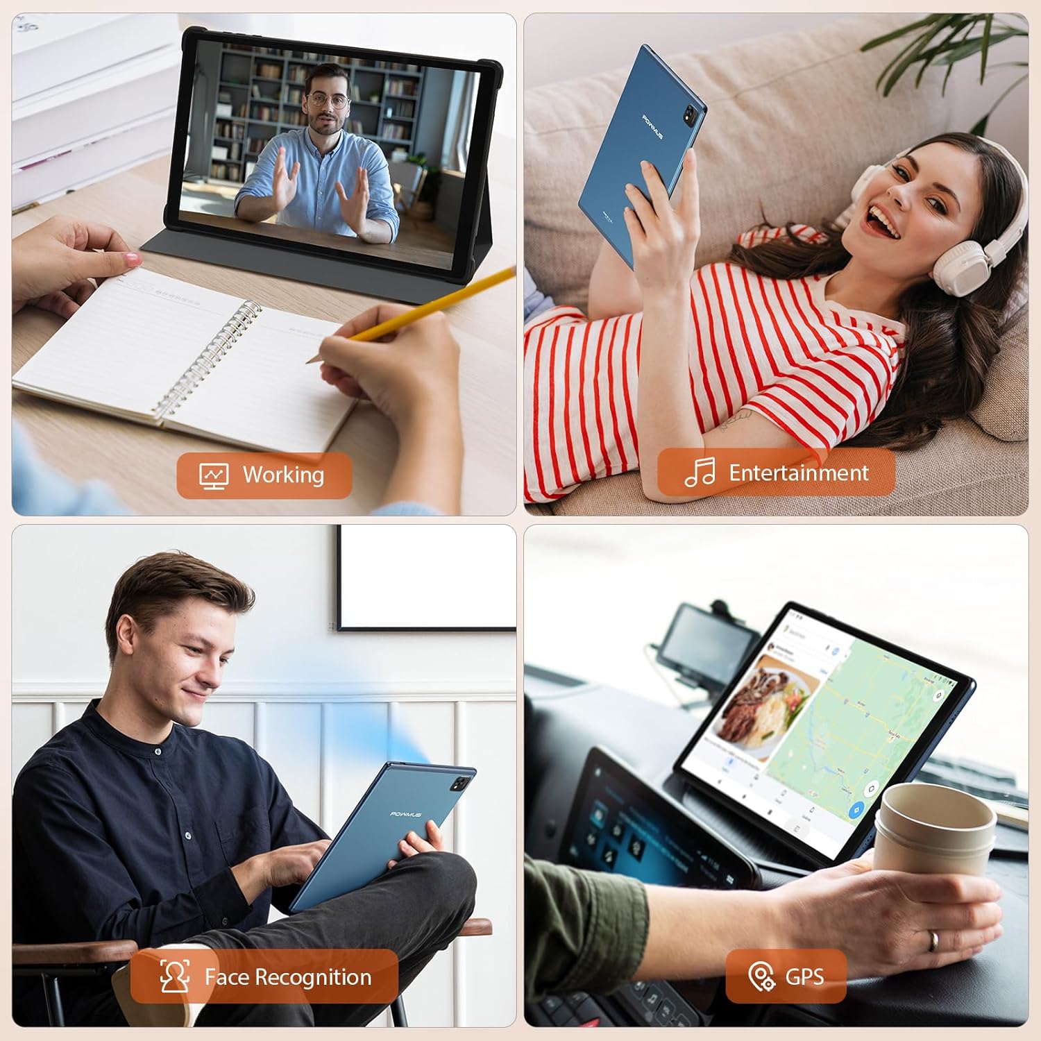 2024 Android 13 Tablet, 10.1 inch Tablet with 128GB ROM,19GB RAM, 1TB Expand, 2.0GHz cpu, 1920*1200 Incell screen, 8000mAh, 8+13MP WiFi BT5.0 GPS Android Tableta with Keyboard and Mouse - Blue