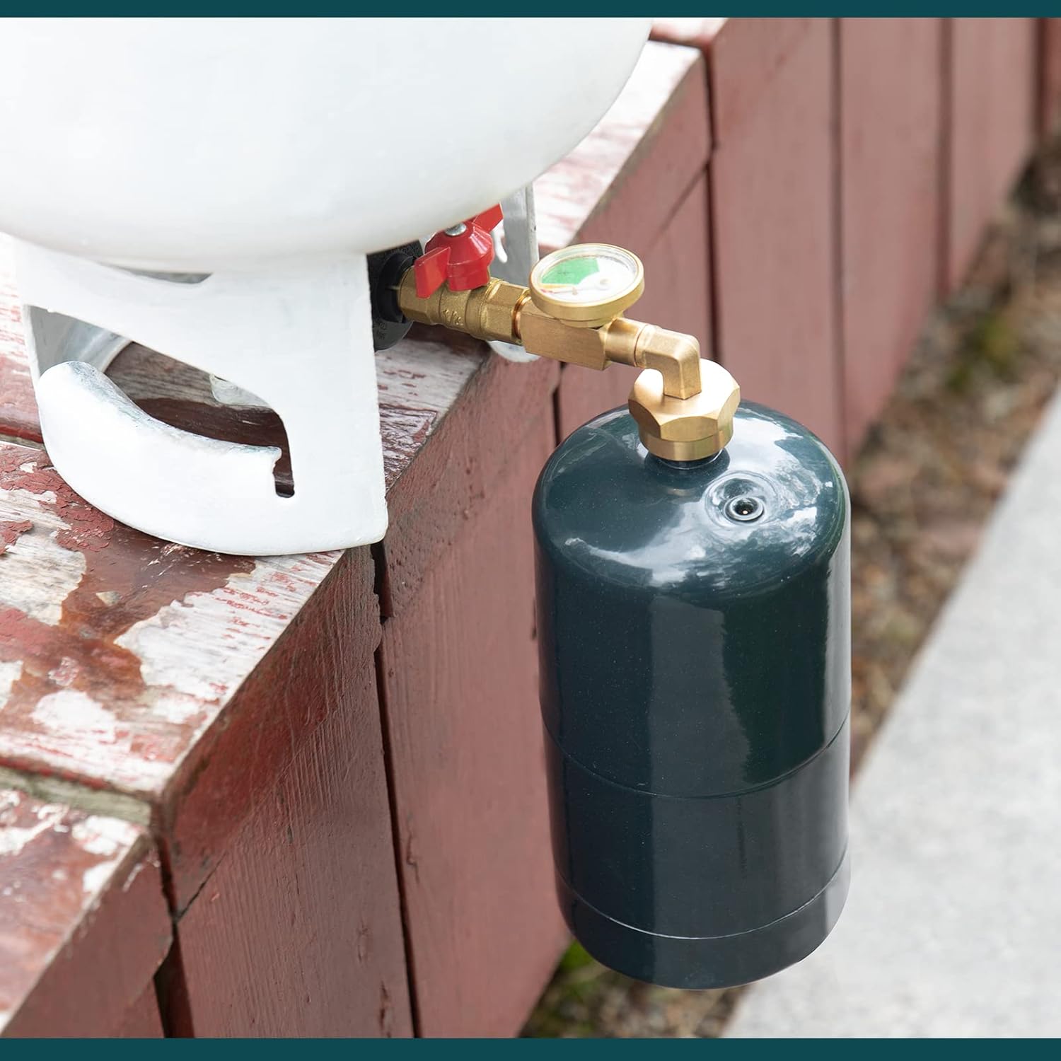 GASPRO Upgraded Propane Refill Adapter with Valve and Gauge, Fill 1 lb Bottles from 20 lb Tank, 90-Degree Elbow Design, Easy to Use, Solid Brass