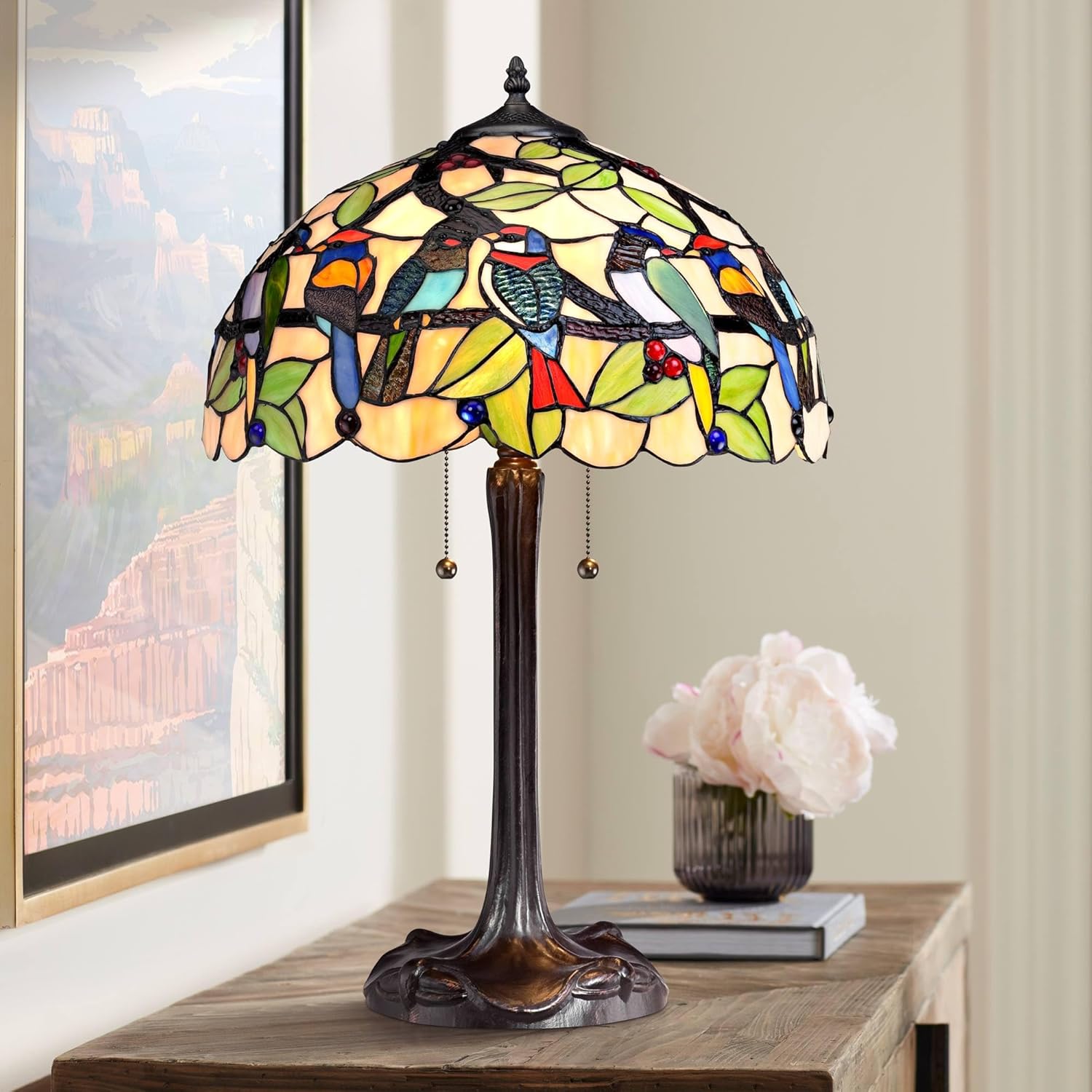 Robert Louis Tiffany Traditional Tiffany Style Table Lamp 24.75