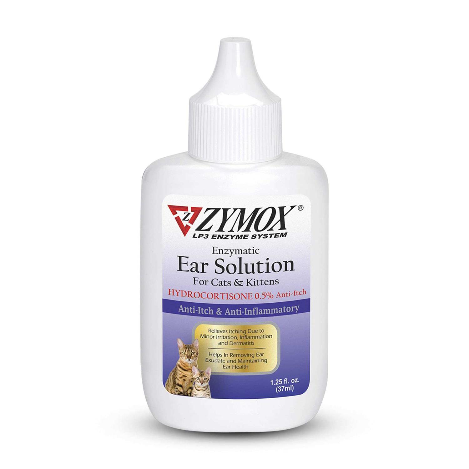 Zymox Enzymatic Ear Solution 0.5% Hydrocortisone for Cats & Kittens - Pet Supplies online store