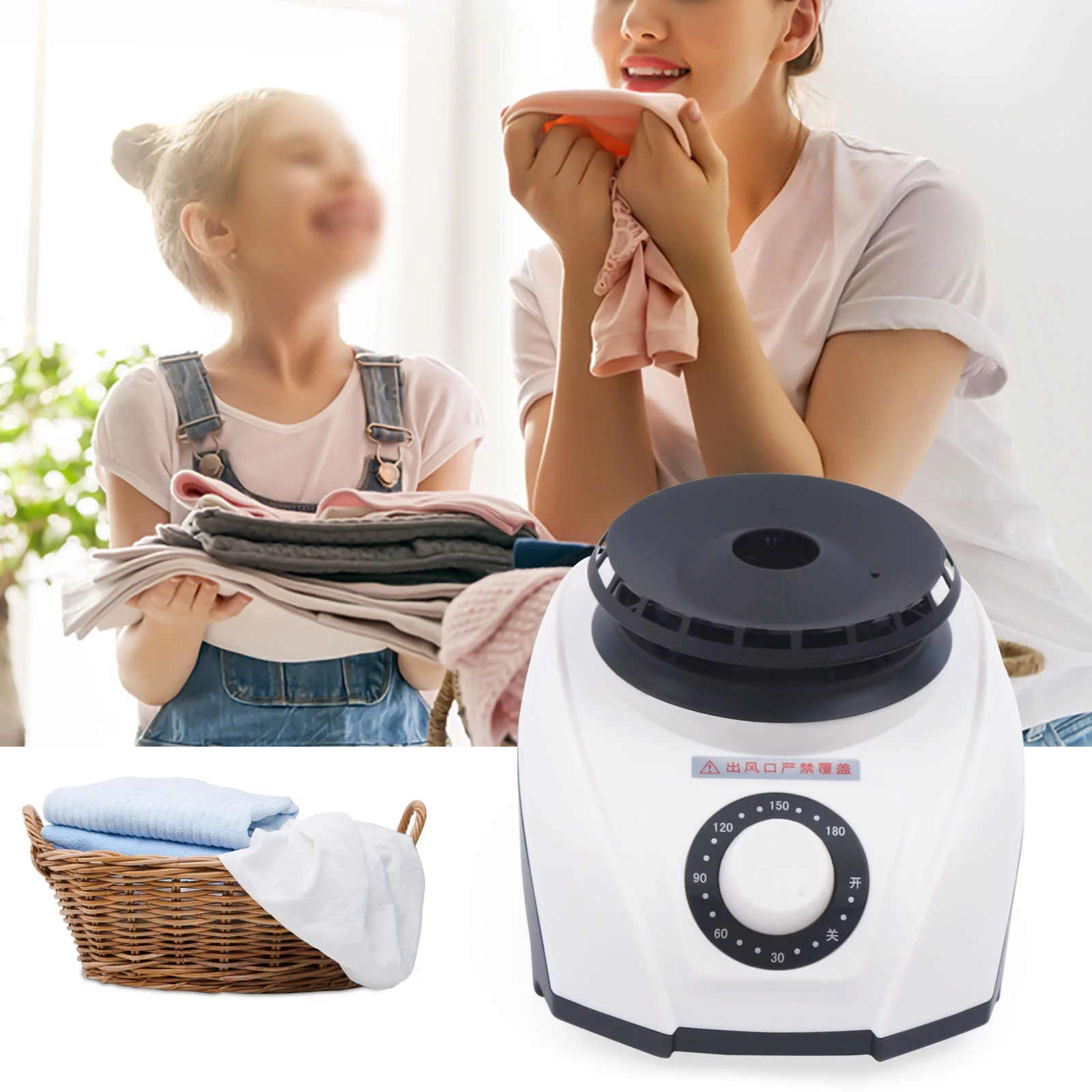 Miumaeov Portable Mini Electric Laundry Dryer 1200W Super Quiet Clothes Warmer Energy Saving Clothing Shoes Dryers for Apartment Home