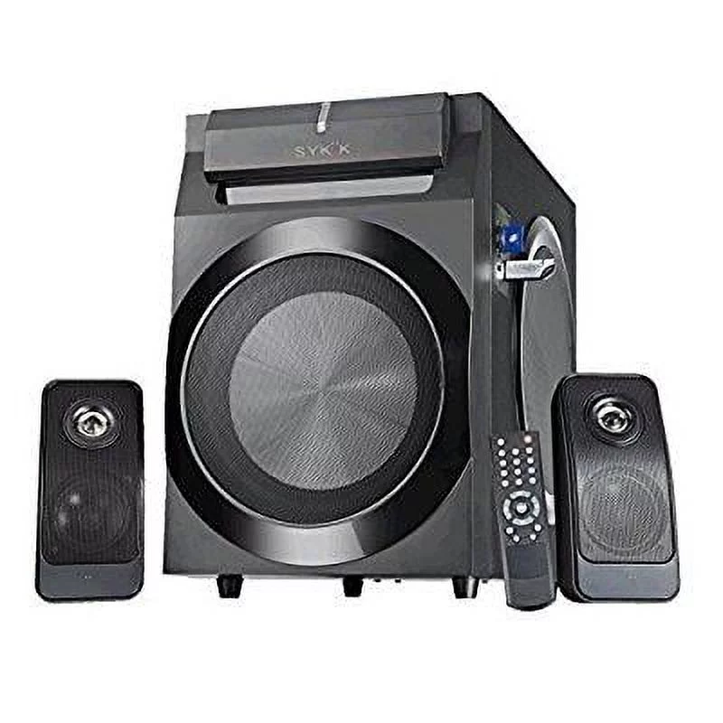 sykik power spp0298bt, bluetooth powerful 210w rms, with 8 active subwoofer , 2x 8 passive, remote control, sd , usb and fm radio