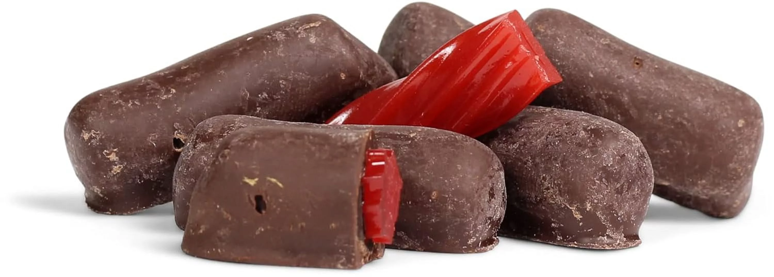 Chocolate Covered Strawberry Licorice Bits By Its Delish, 2 Lbs Bag Bulk | Strawberry Licorice Bites Coated In Dark Chocolate Candy | Vegan, Non-Dairy, Kosher Parve