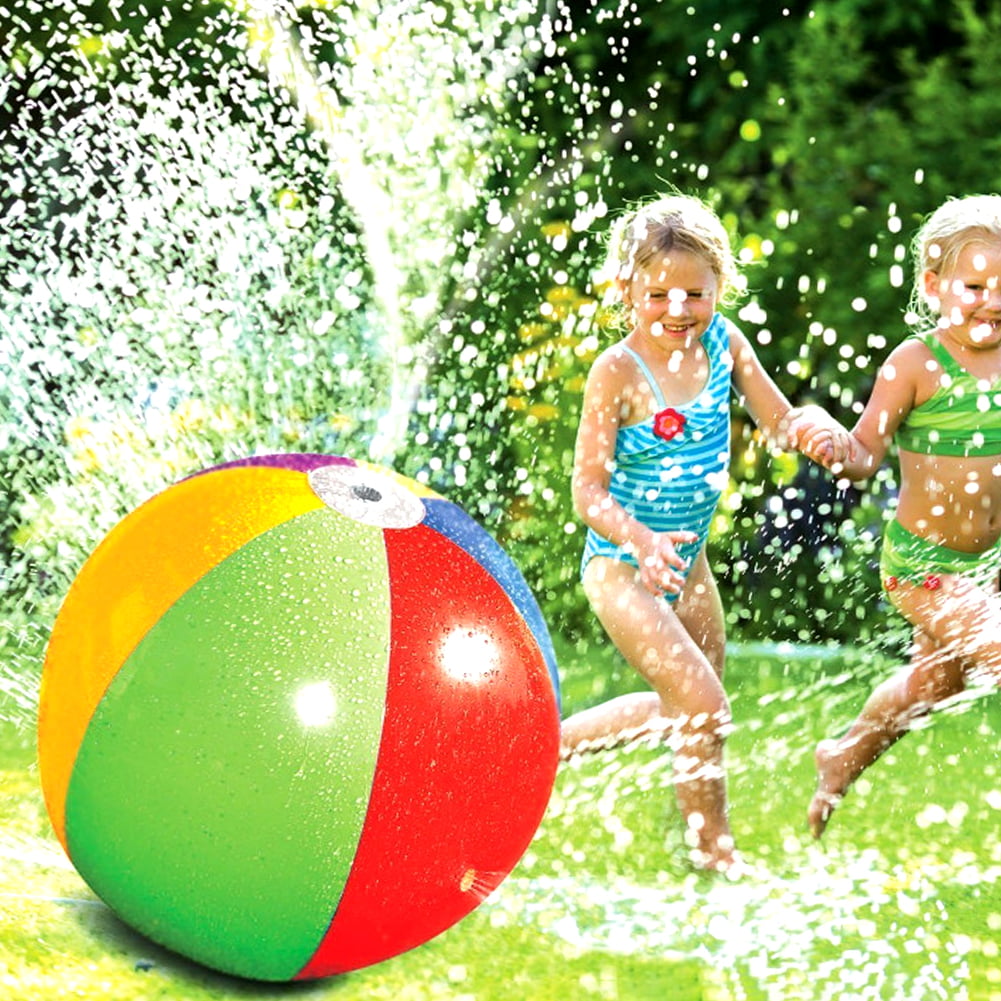 Ludlz Kids Inflatable Beach Sprinkler Water Spray Ball Spring Summer Water Sports Splash Spray Toy for Garden, Backyard Activities & Parties 30”