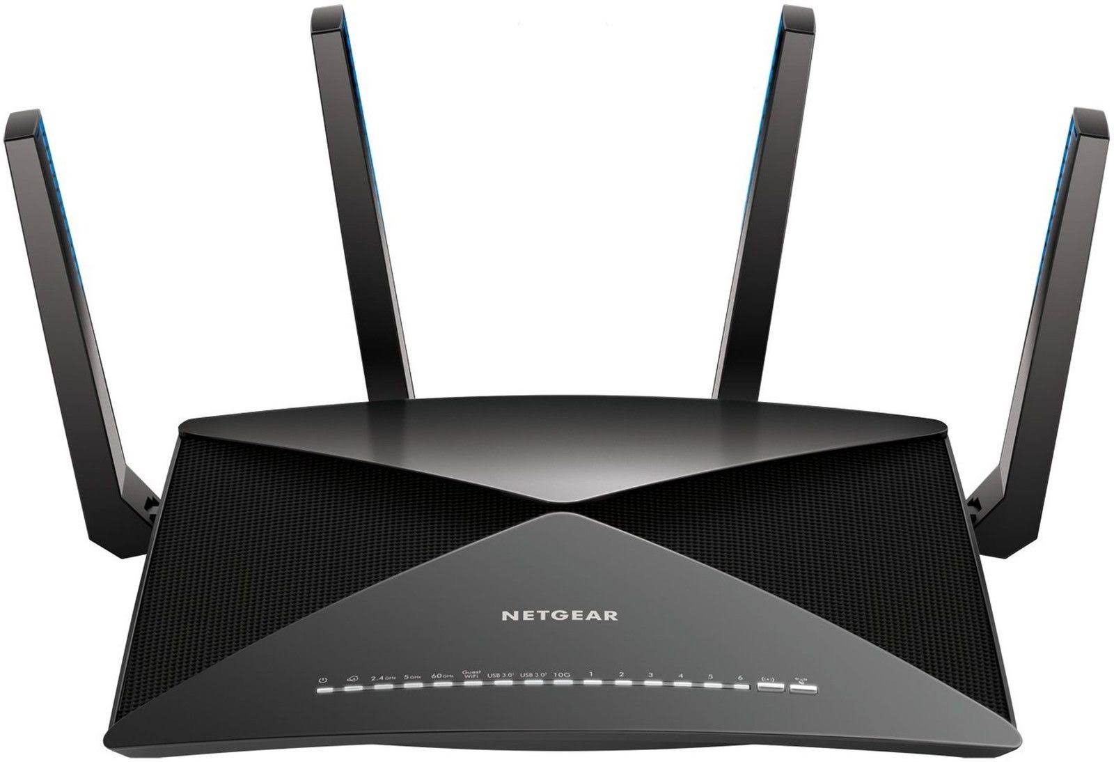 Netgear Nighthawk X10 R9000 Wireless Router - 6-port - 2.4 GHz (1 band) / 5 GHz (2 bands) - Gigabit Ethernet - 802.11b/a/g/n/ac/