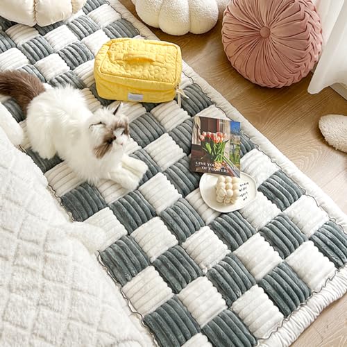 Sofa Cover Non Slip Couch Cover for Dogs Washable, Pet Couch Covers for Sofa, Blanket Couch Covers for 3 Cushion Couch Sofa Pet Friendly (Dark Brown, 27.6