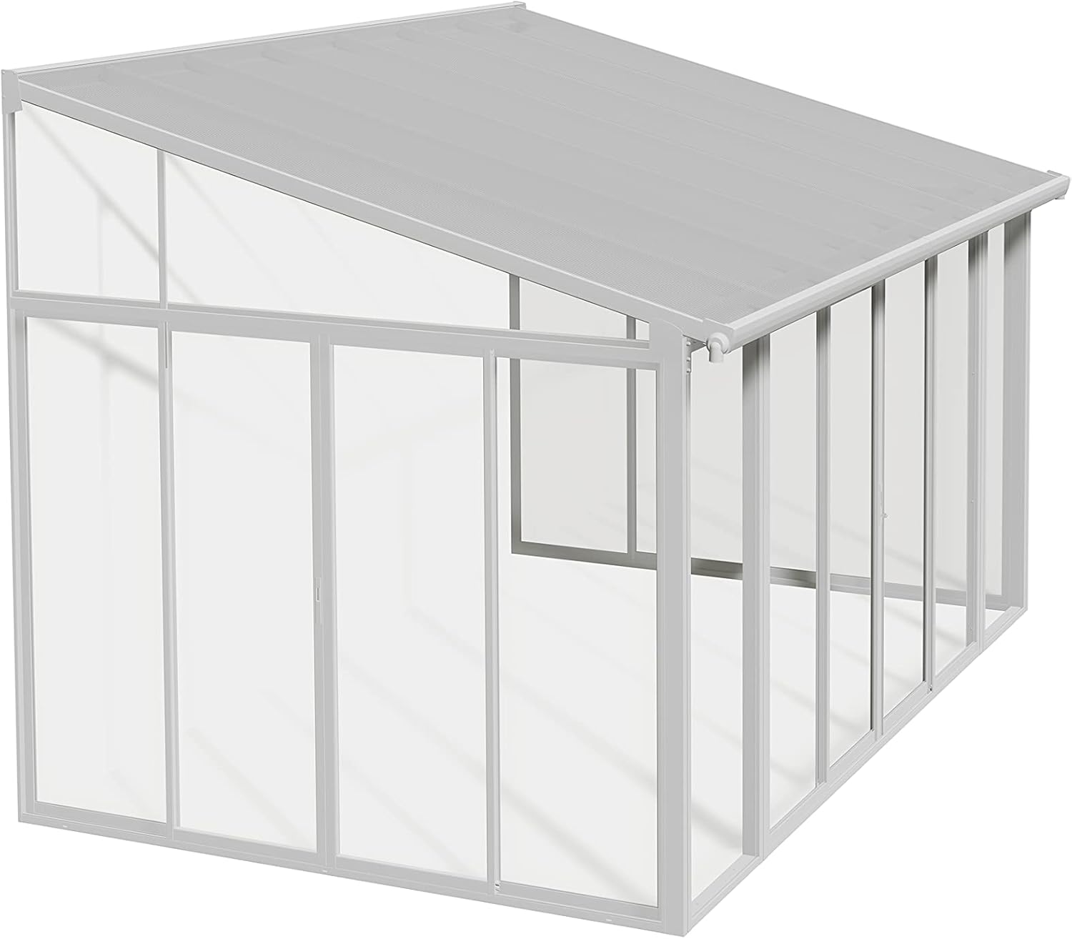 Palram - Canopia SanRemo 10x14 Enclosed Patio Cover Outdoor Canopy, White DIY Sunroom Kit Lean to Gazebo with Walls to Cover Patio Furniture, Deck, & Porch, UV Protected Polycarbonate Shelter