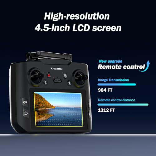 GPS Drone with Camera Adults, 4.5 Inch LCD Screen RC, 32G SD Card with Professional GPS, FPV Drones with Auto Return Follow Me for Beginner, Brushless Drones Follow Me Long Range, Handbag Under 249g