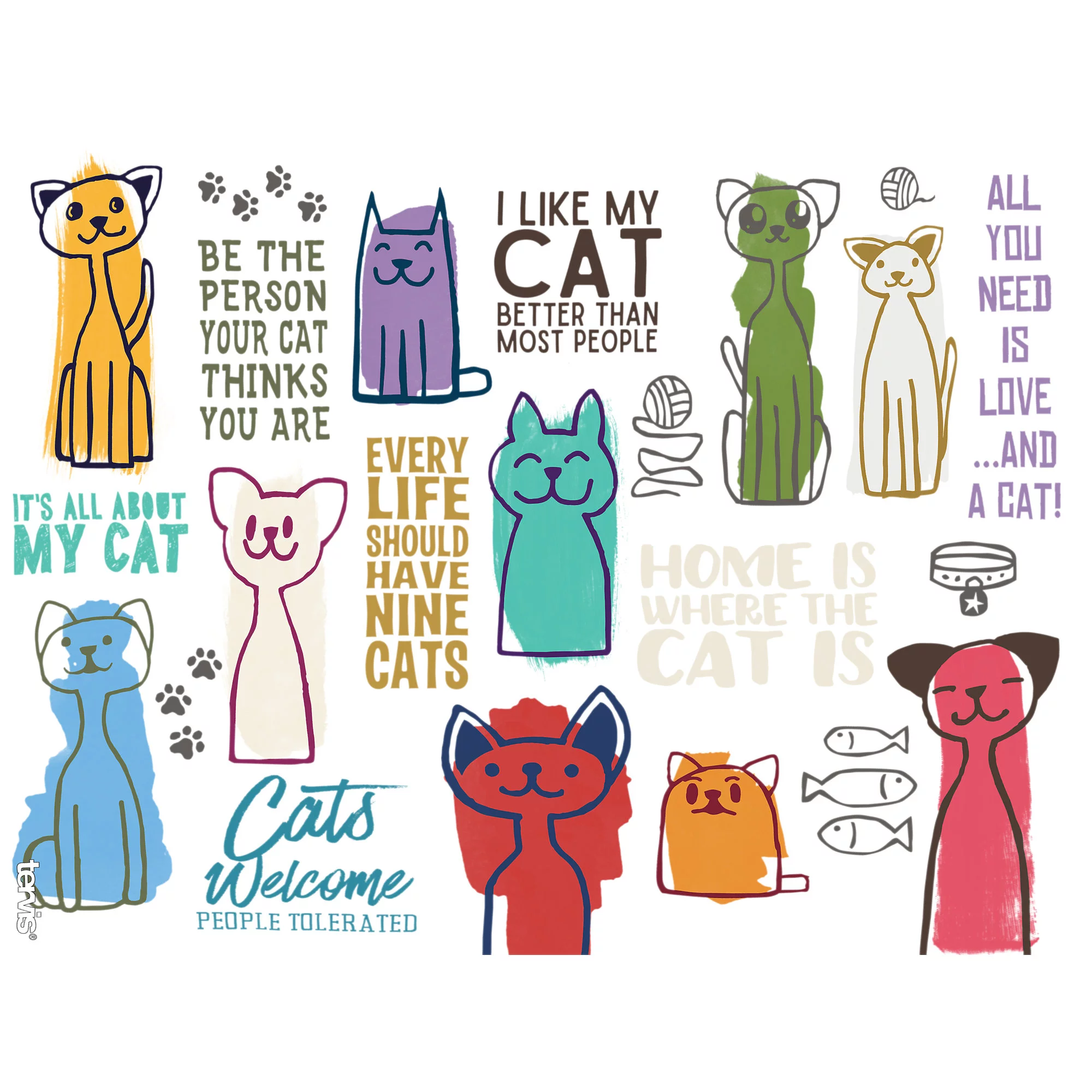 Tervis Cat Sayings Made in USA Double Walled  Insulated Tumbler Travel Cup Keeps Drinks Cold & Hot, 24oz, Classic