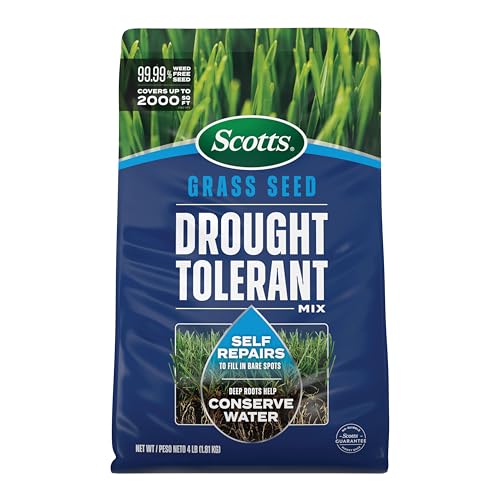 Scotts Grass Seed Drought Tolerant Mix, Kentucky Bluegrass and Tall Fescue Grass Seed Mix, Covers up to 2,000 sq. ft., 4 lb.