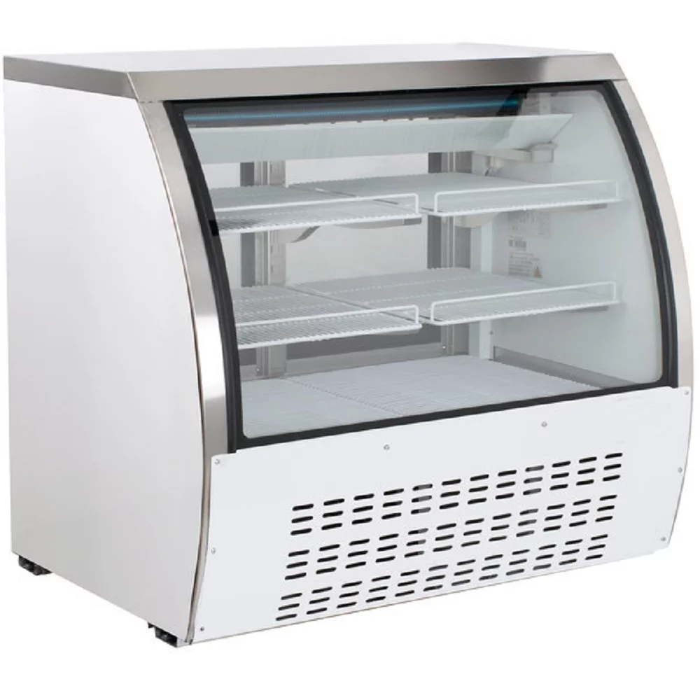 18 Cu Ft 48 ins Deli Case Meat/Seafood Display Showcase Commercial Refrigerator Cooler Case for Bakery Pastry Deli Curved Glass Restaurant display space for merchandising parfaits
