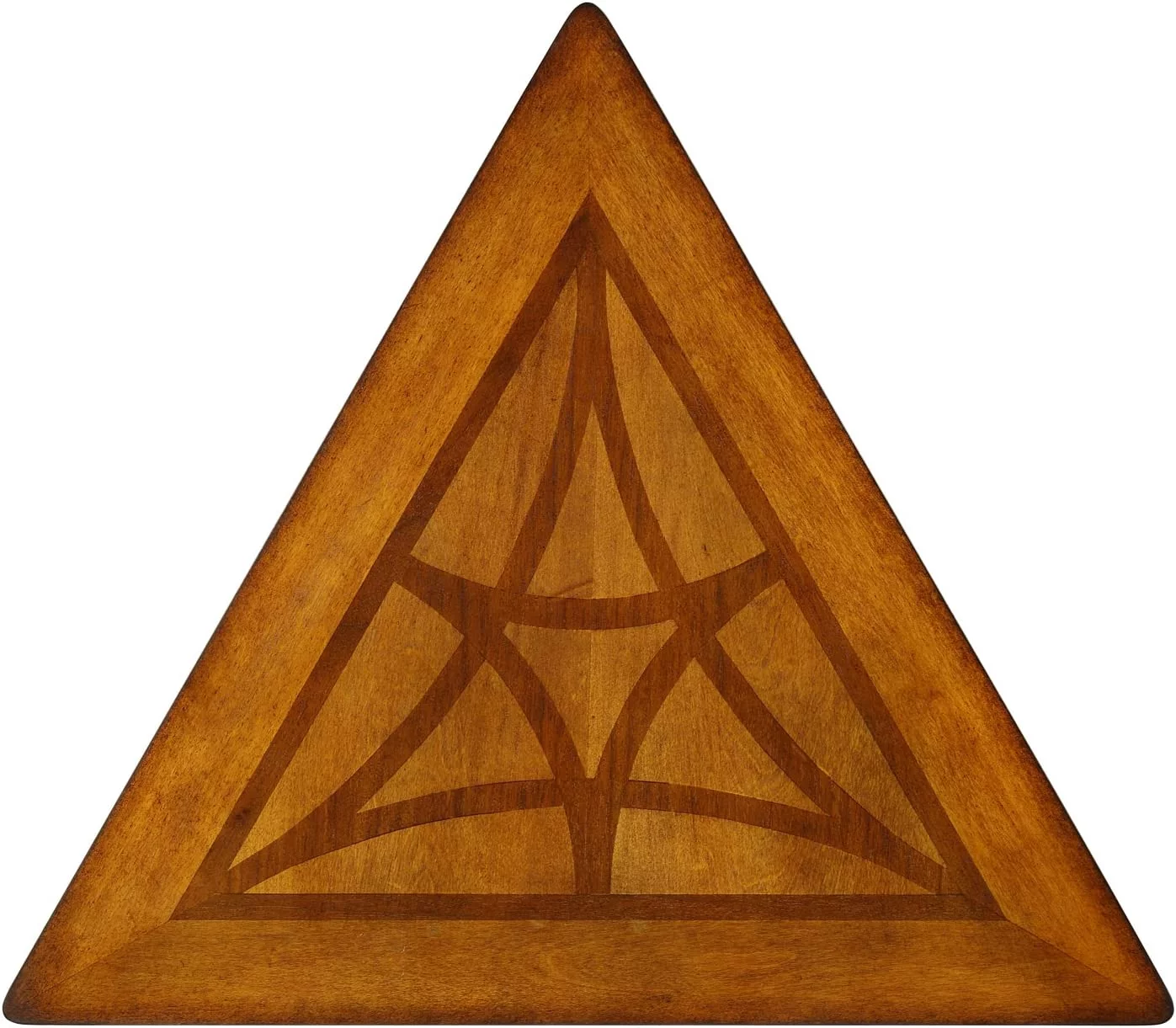 Walnut Triangle Accent Table