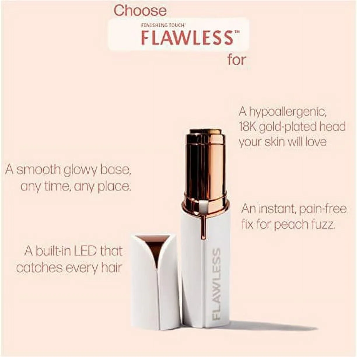 Finishing Touch Flawless Facial Hair Remover, White, Hair Remover