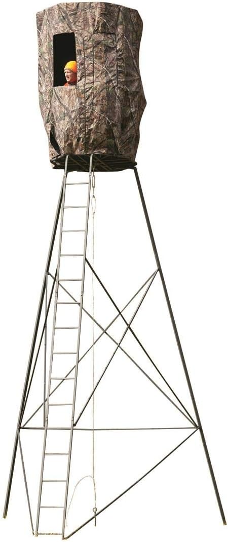 Guide Gear Full Blind Enclosure 20' Tripod Hunting Deer Stand Cover, Camo