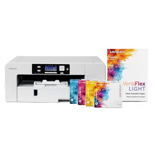 Sawgrass SG500 VersiFlex Printer Bundle, Innovative Inks & Light Heat Transfer Paper Bundle - Soft-Touch Infusible Ink, 8.5x11 Paper - Professional Results on Untreated Fabric and Wood