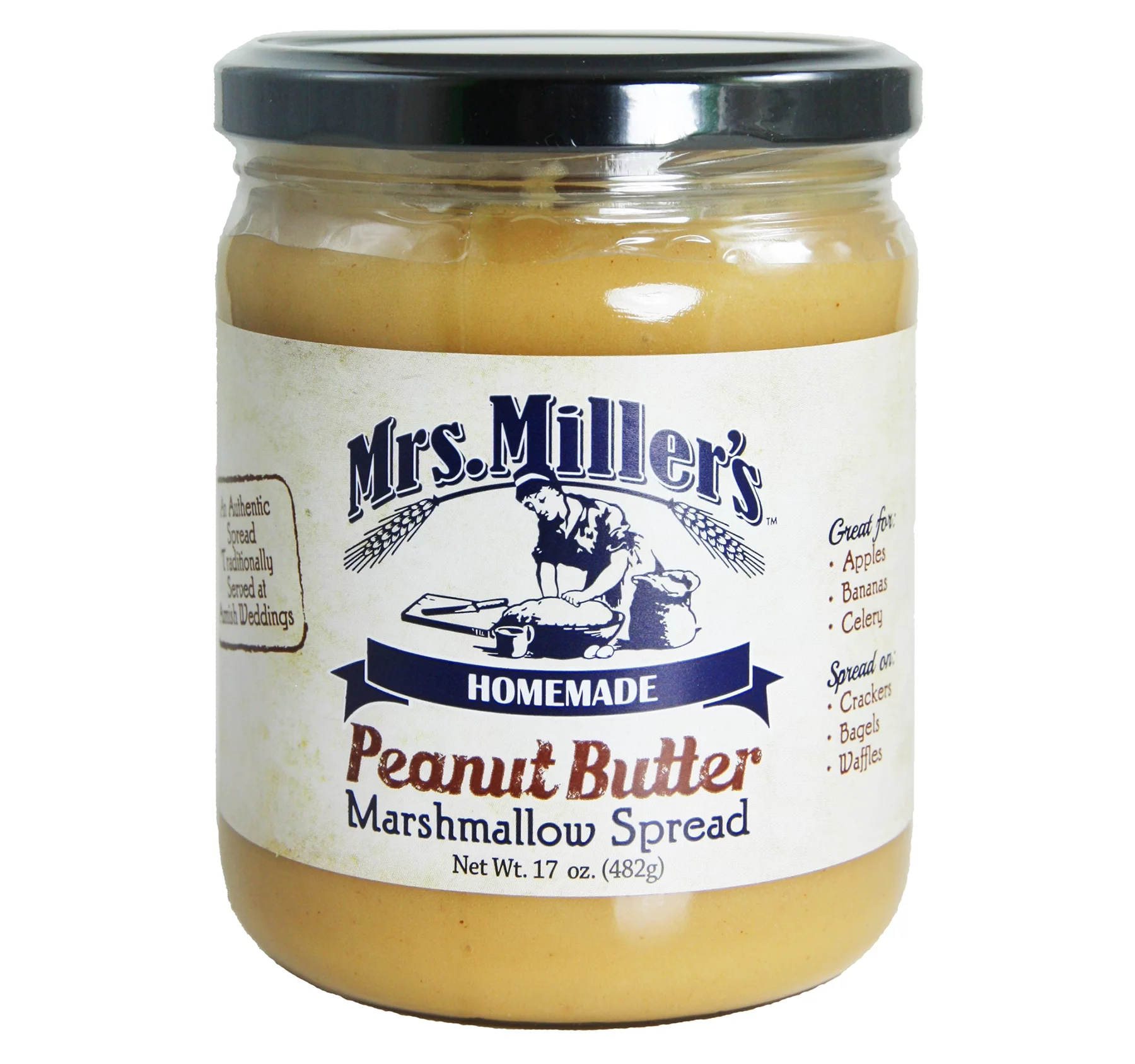 Mrs. Miller's Peanut Butter Marshmallow Spread, 3-Pack 17 oz. Jars