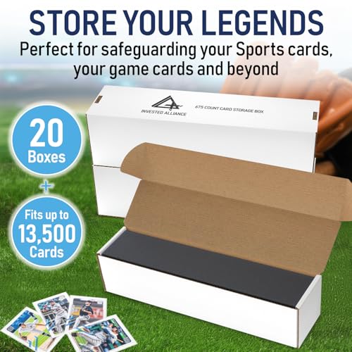 Premium Trading Card Box Storage For Sports, Baseball, Football, Basketball, MTG & TCG Collector | Baseball Card Storage Boxes & Organizer For Magic Sorter Bulk. Sports Holder For Collection.