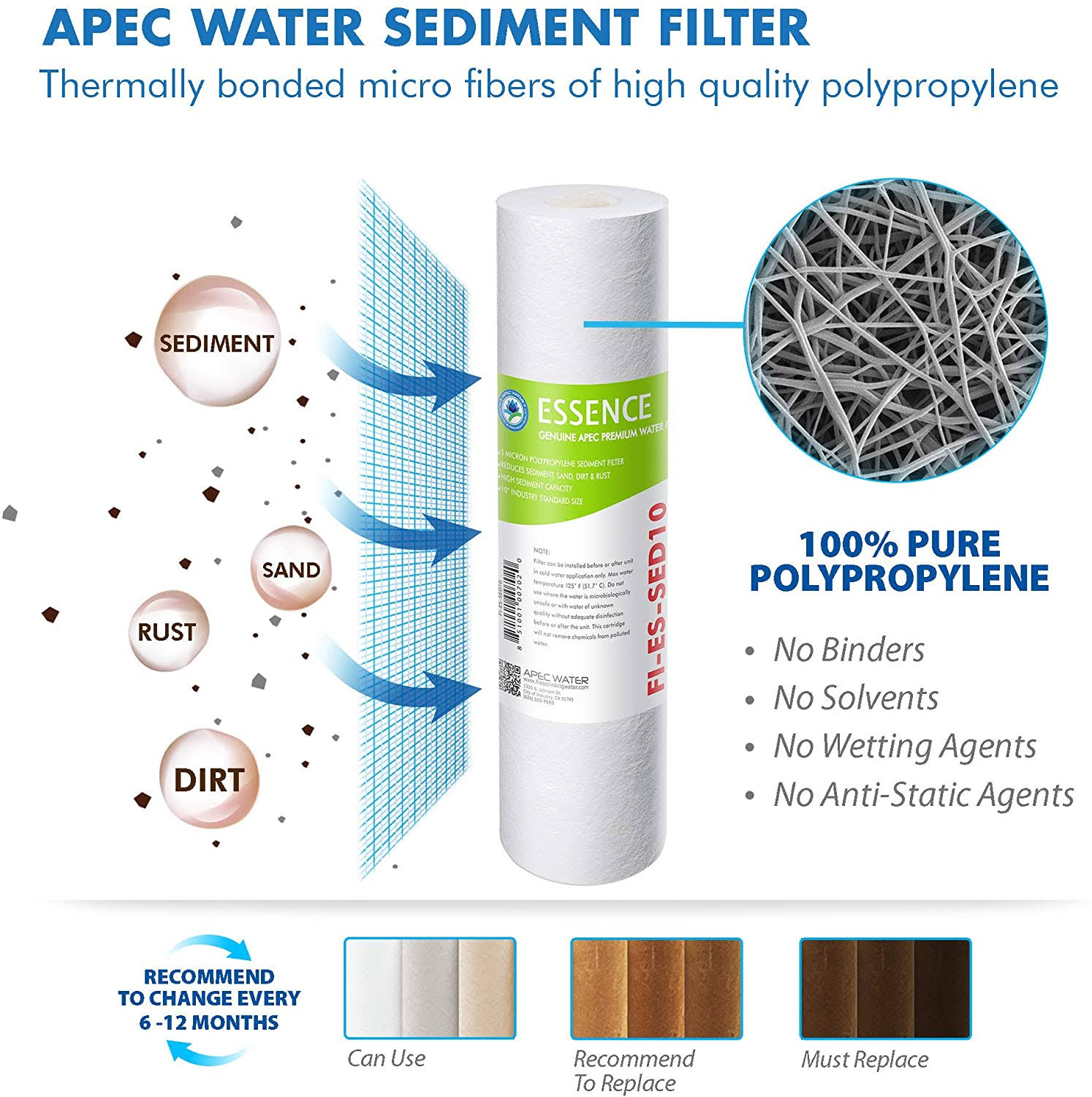 APEC Filter-max-es50 50 GPD High Capacity Complete Replacement Set for Essence Series REVERSE Osmosis Water Filter System