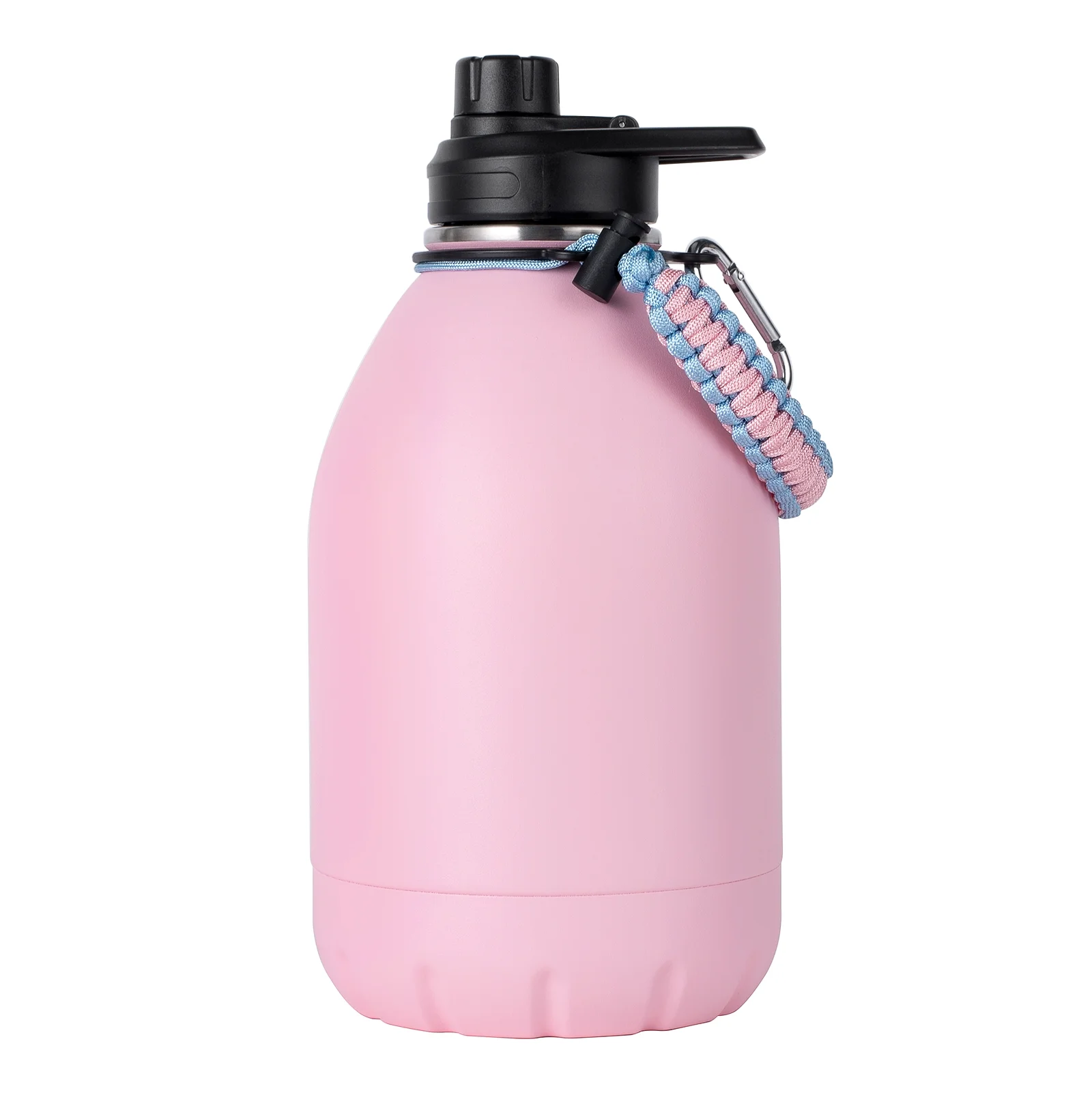 64 oz One Gallon Stainless steel Vacuum Insulated Water Bottles,with Rope Handles(PINK)