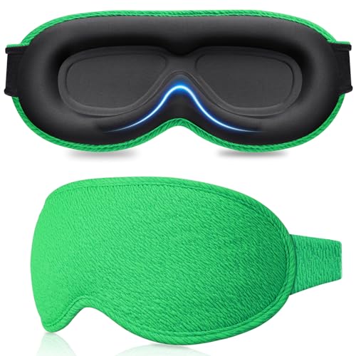 Gritin 100% Blackout Sleep Masks for Women & Men-Zero Eye Pressure Sleeping Eye Mask- Ergonomic Design 3D Cutout Eye Movement and Eyelash Friendly,Soft & Comfortable Eye Mask for Sleeping-Curry Color