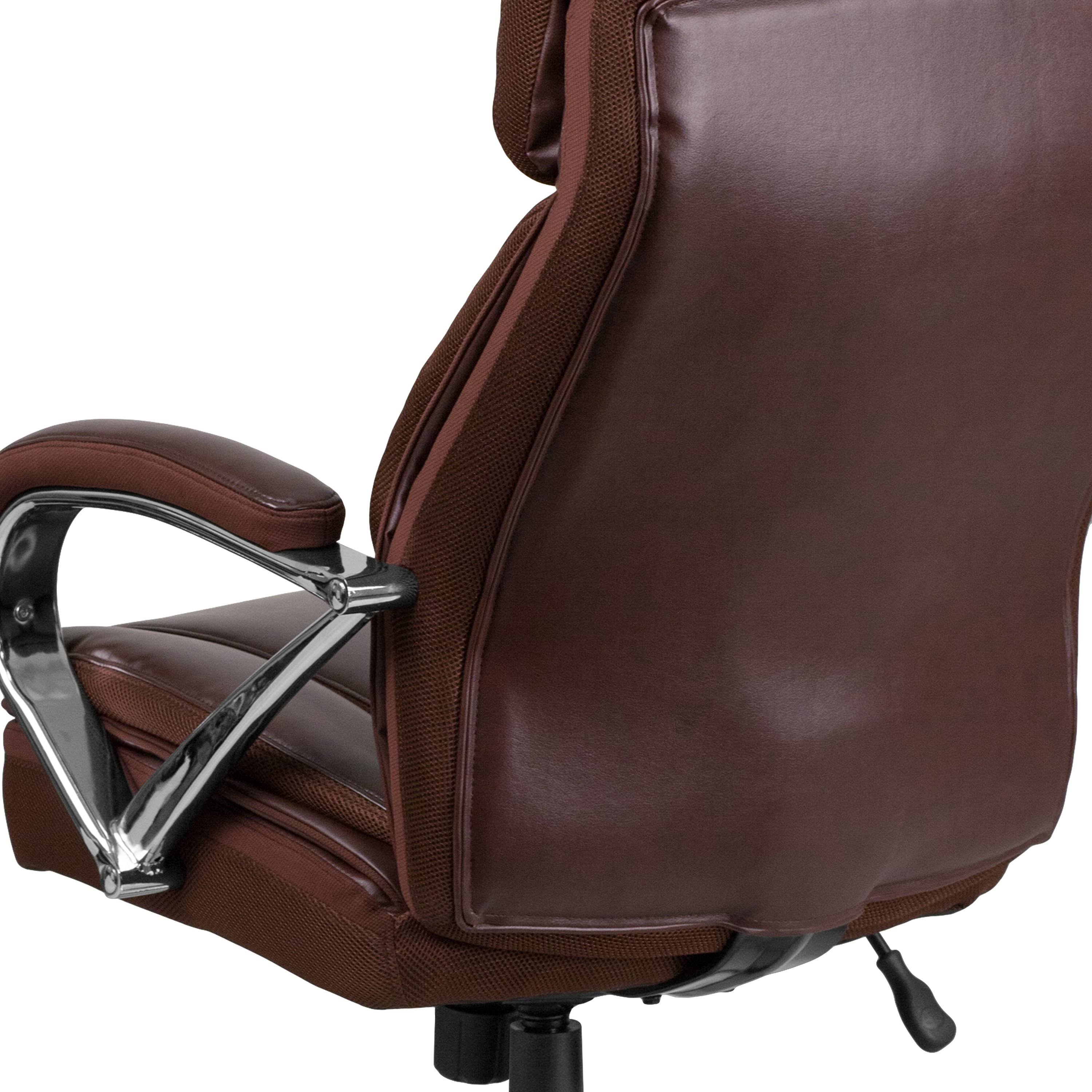 Big u0026 Tall 500 lb. Rated Brown Leather Executive Swivel Ergonomic Office Chair with Extra Wide Seat