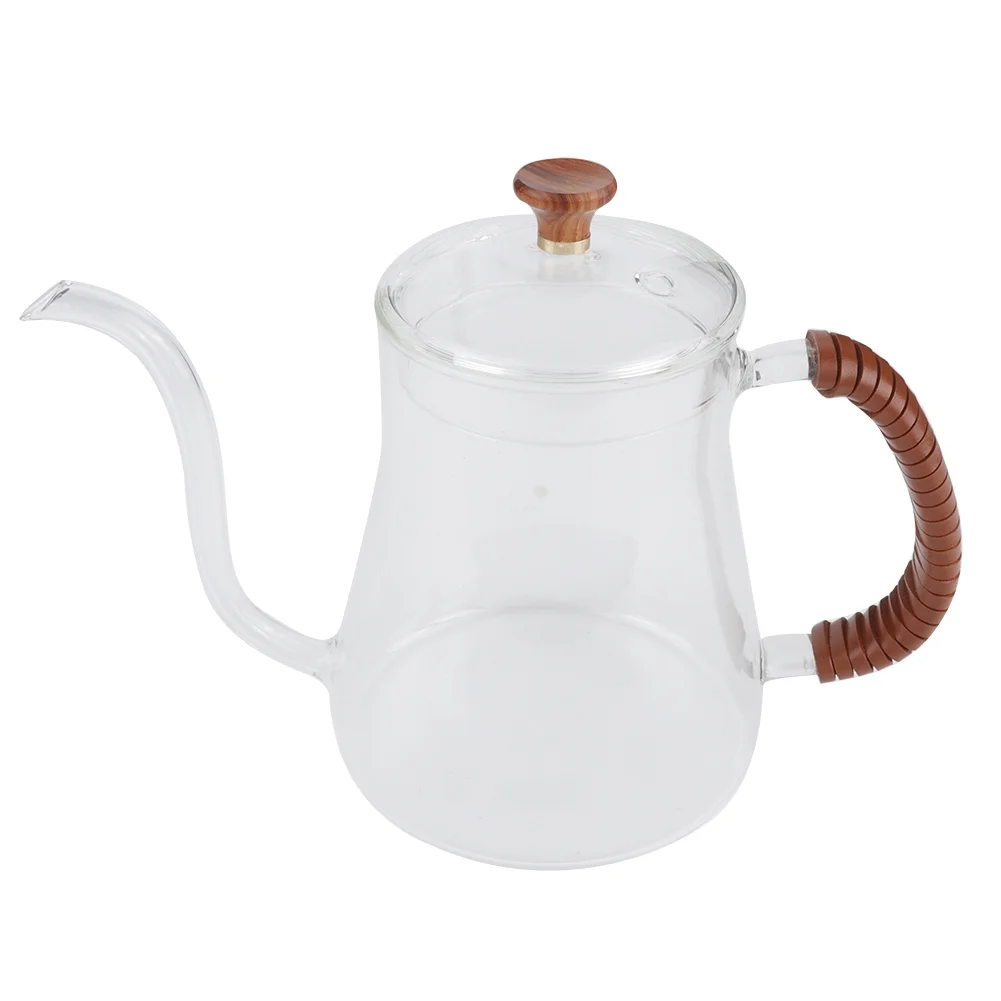 Dekaim Gooseneck Kettle, Thickened Glass Gooseneck Kettle Tea Pour Over Kettle Coffee Dripper 600ML