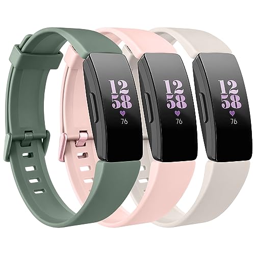 3 Pack Replacement Bands Compatible for Fitbit Inspire HR/Fitbit Inspire/Fitbit Ace 2/Fitbit Inspire 2, Adjustable Accessory Soft Silicone Sport Wristband for Women Men