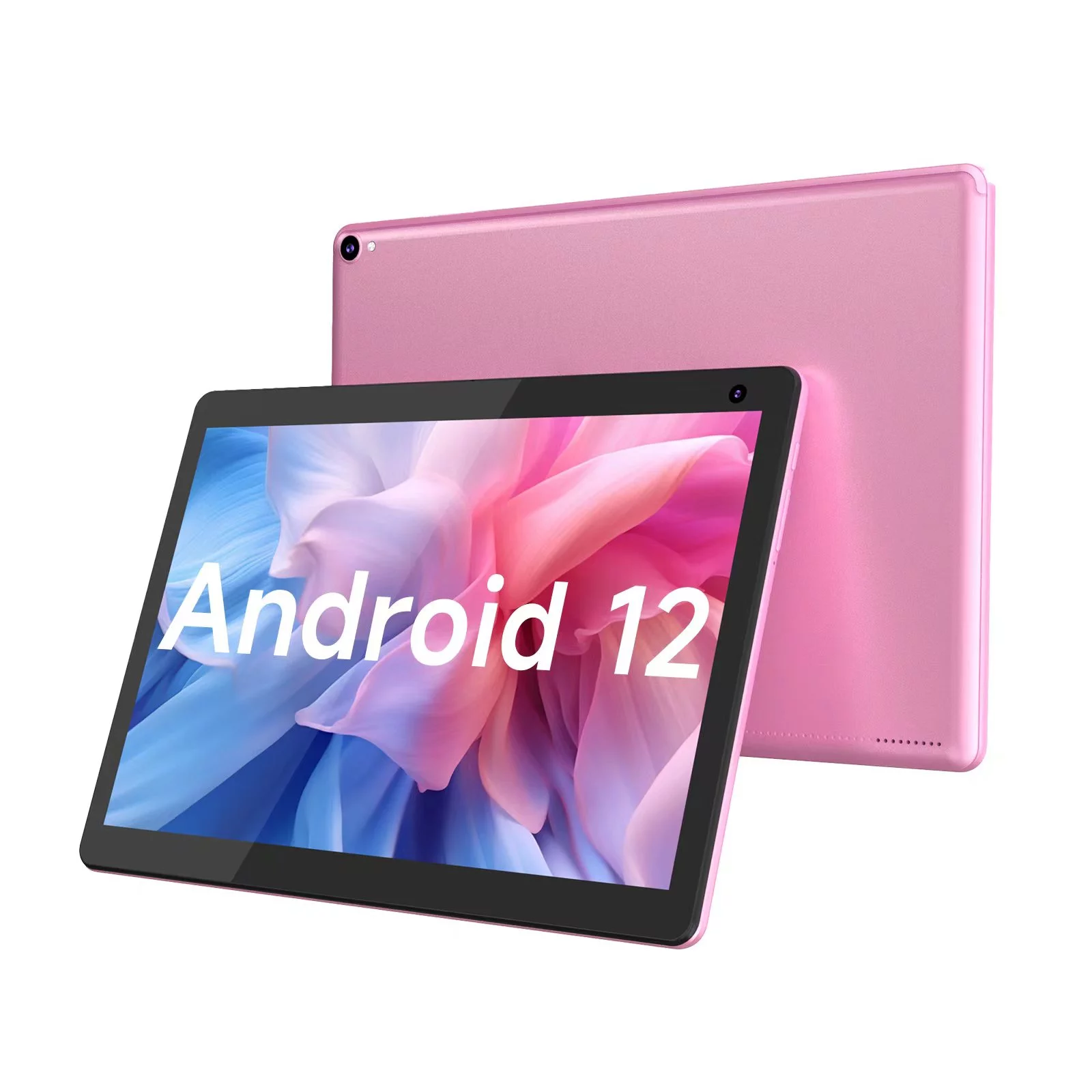 Tablet 10 inch, Android 12 Tablet, 32GB ROM 512GB Expand Computer Tablets, Quad Core Processor 6000mAh Battery, 1280x800 IPS Touch Screen, 2+8MP Dual HD Camera, Bluetooth Wifi Tablet PC, Pink