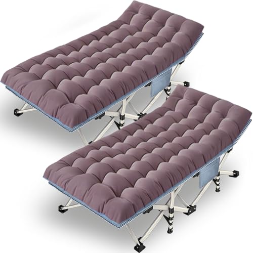 XXL Camping Cots Oversize Cots for Adults Extra Large Cots for Sleeping with Mattress Heavy Duty Camping Bed with Carry Bag Folding Cot for Hiking Camping Indoor Office Nap Vacation Easy to Set up