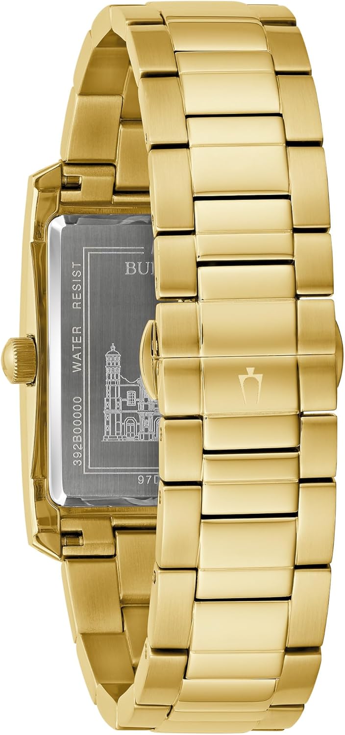 Bulova Our Lady of Guadalupe Gold Stainless Steel 3-Hand Quartz Watch with Diamonds