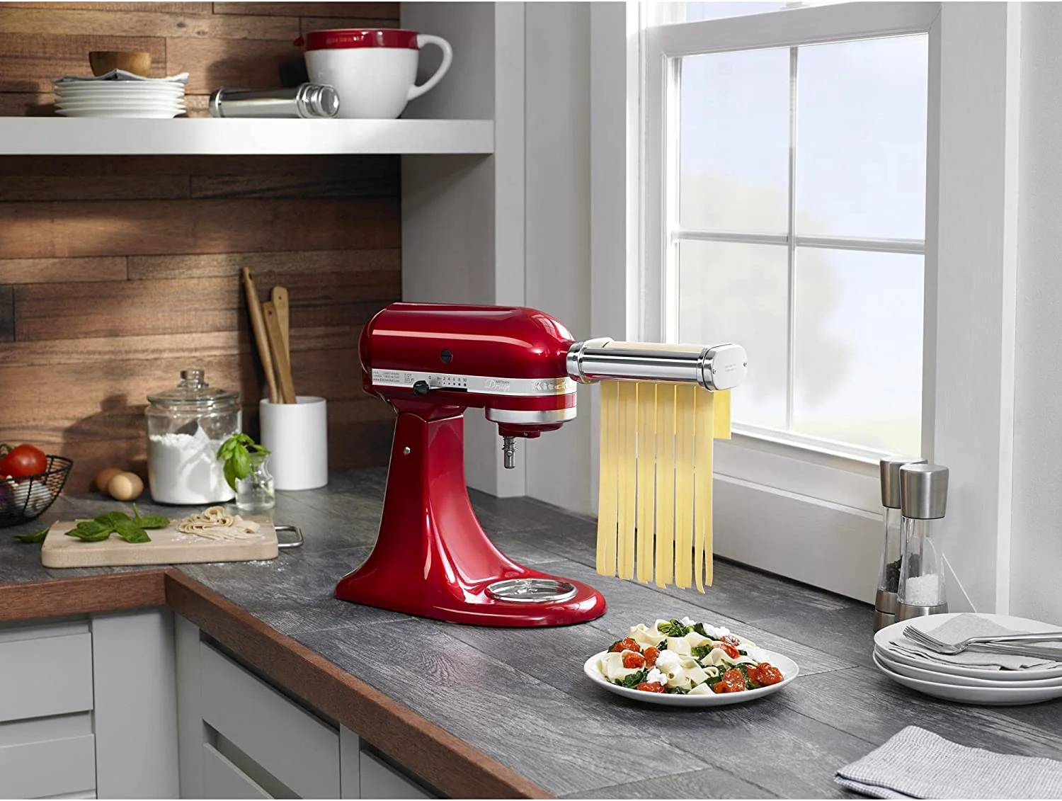 Excellent KitchenAid KSMPEXTA Gourmet Pasta Press Attachment with 6 Interchangeable Pasta Plates  White