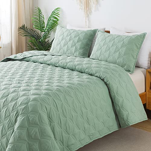 Litanika Twin Size Summer Quilt Comforter Teal - Lightweight Bedspreads & Coverlets Turquoise - Bedding Cover Bed Decor All Season - 2 Pieces (1 Quilt, 1 Pillowcase)