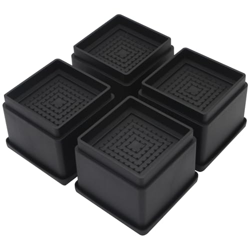 Bed Risers 2 inch, Set of 8, Adjustable Bed Furniture Risers 1, 2 or 3 inch, Heavy Duty Bed Lifts Risers with Rubber Pad for Sofa, Bed, Table, Couch & Chair